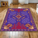 tapis salon moderne motif ethnique violet rouge beige doré décoratif maison chambre grand