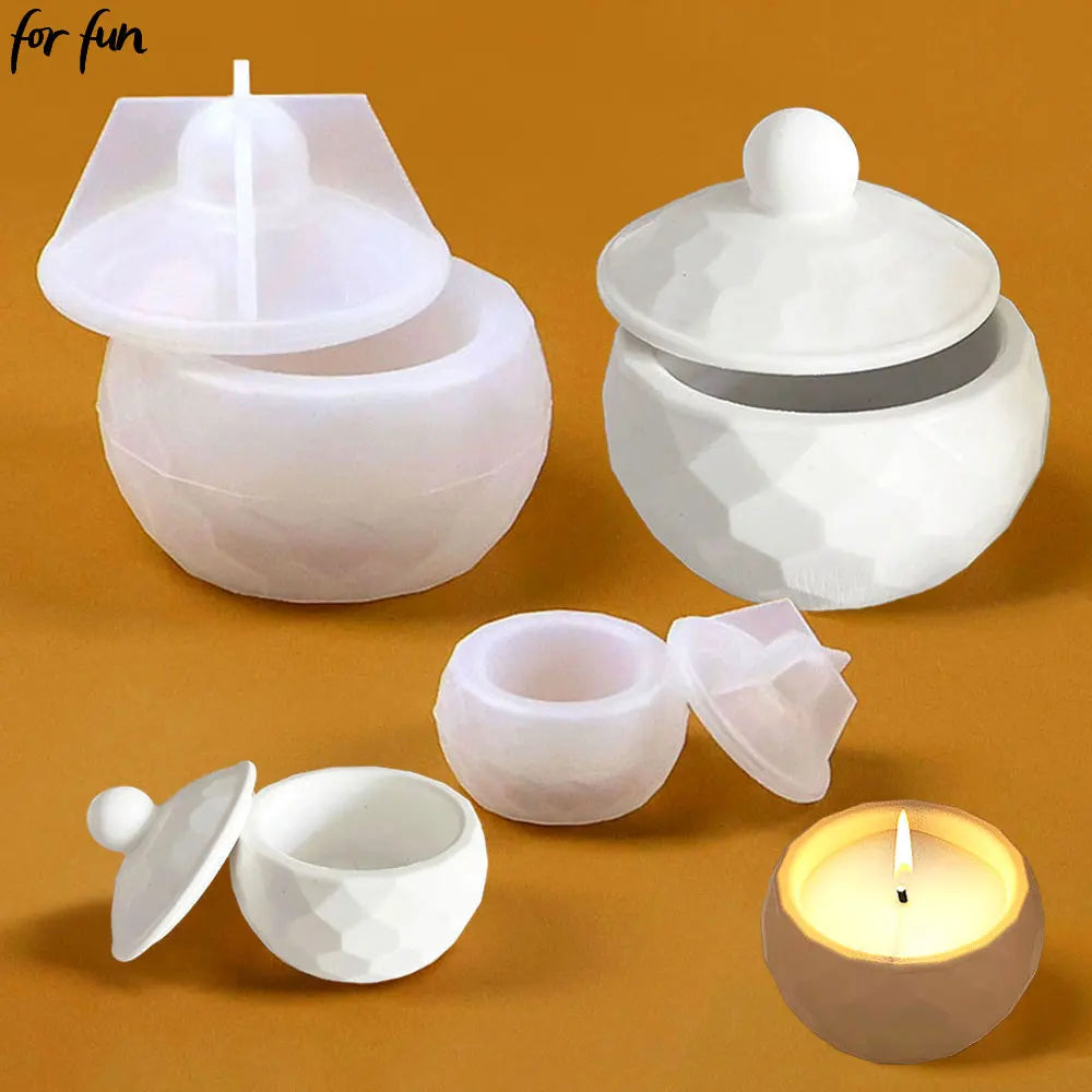 moules silicone diy bougies décoratives pots rangement ciment surface découpée colle cristalline plâtre maison
