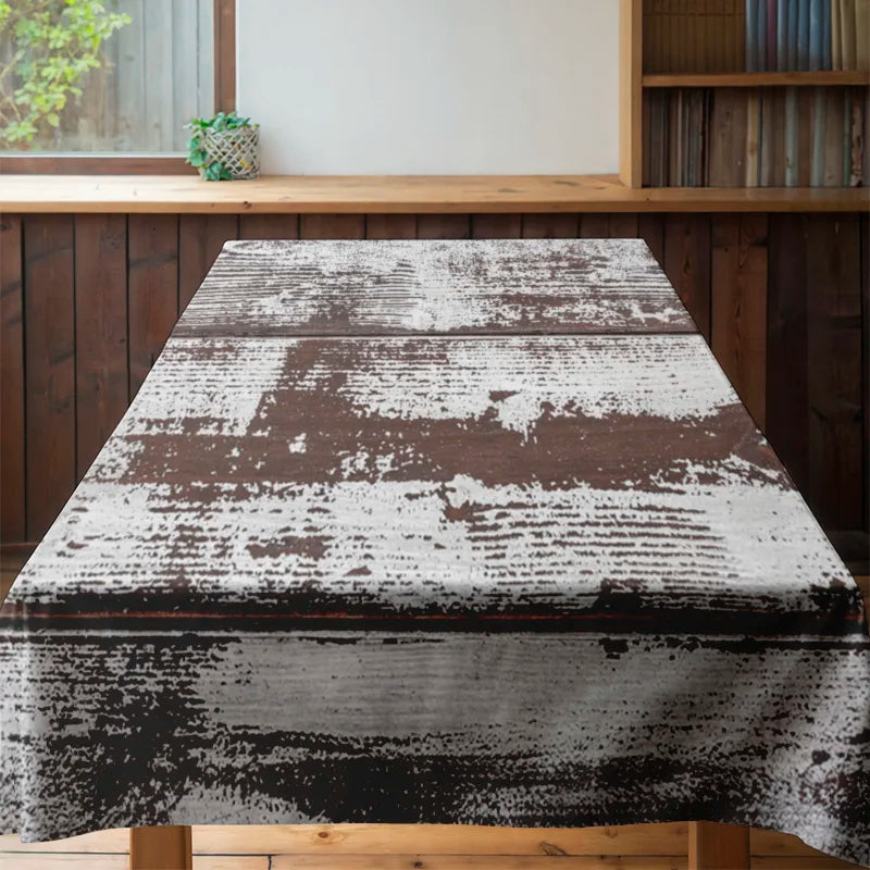 nappe rustique imitation bois vieilli rectangle marron blanc gris extérieur intérieur mariage fête