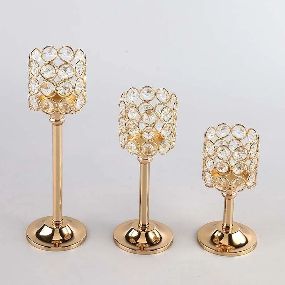 bougeoir moderne or argent cristal élégant table maison mariage