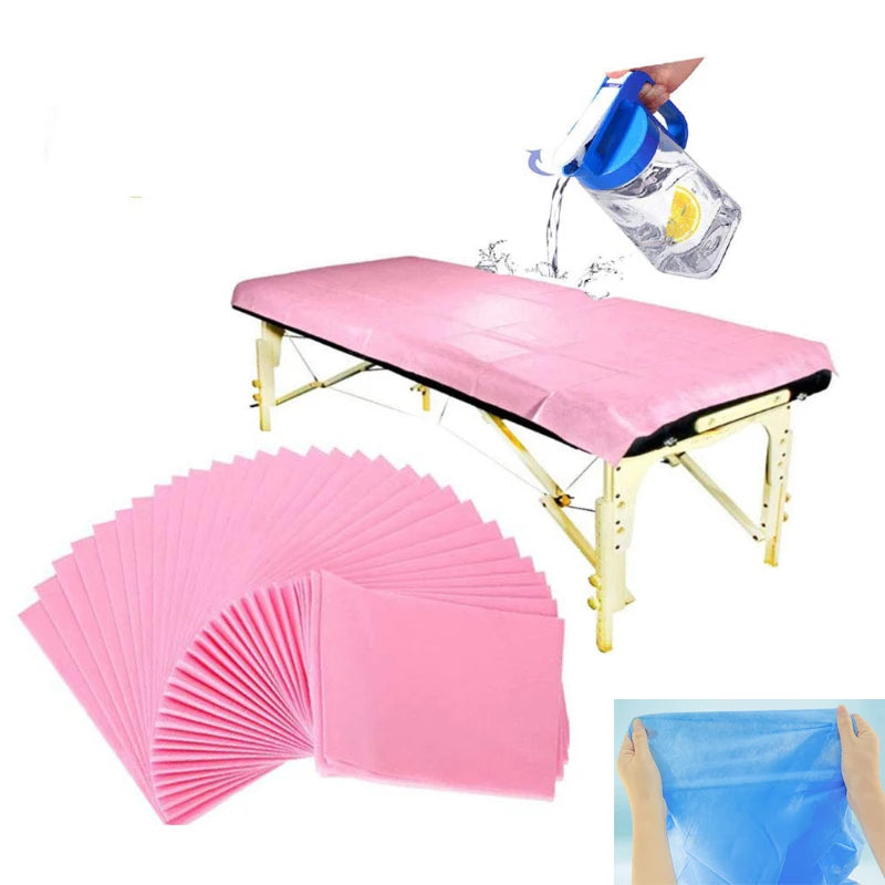 draps jetables massage blanc rose bleu violet lisses non tissés opaques simples adultes 80x180cm