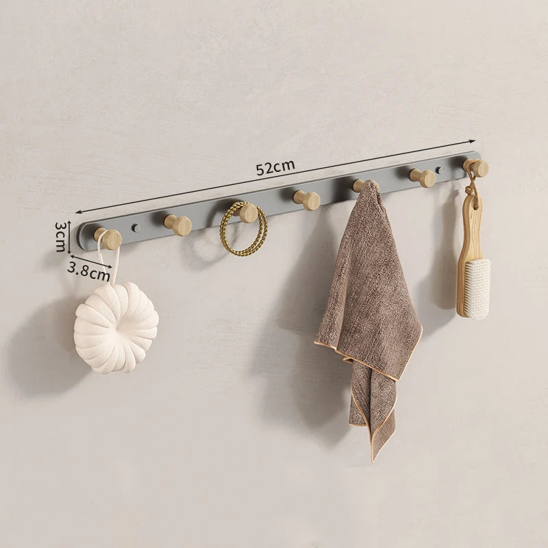 porte sacs mural moderne fixations vis texture bois naturel blanc minimaliste