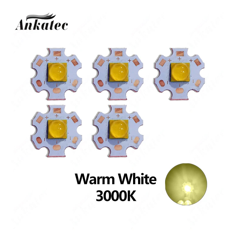 diodes led hautes puissances 20w 40w vert jaune blanc support cuivre smd 7070