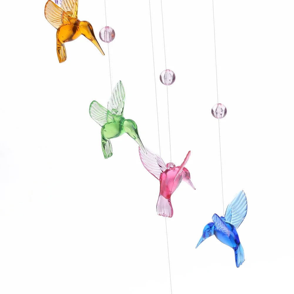 cloches vent colibris translucides oiseaux modernes décorations murales suspendues porte bonheur anniversaire