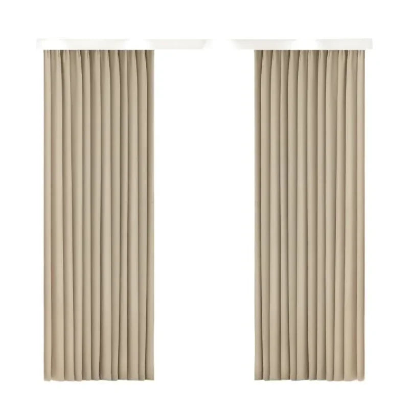 rideau occultant beige clair moderne doublure transparente salon chambre maison