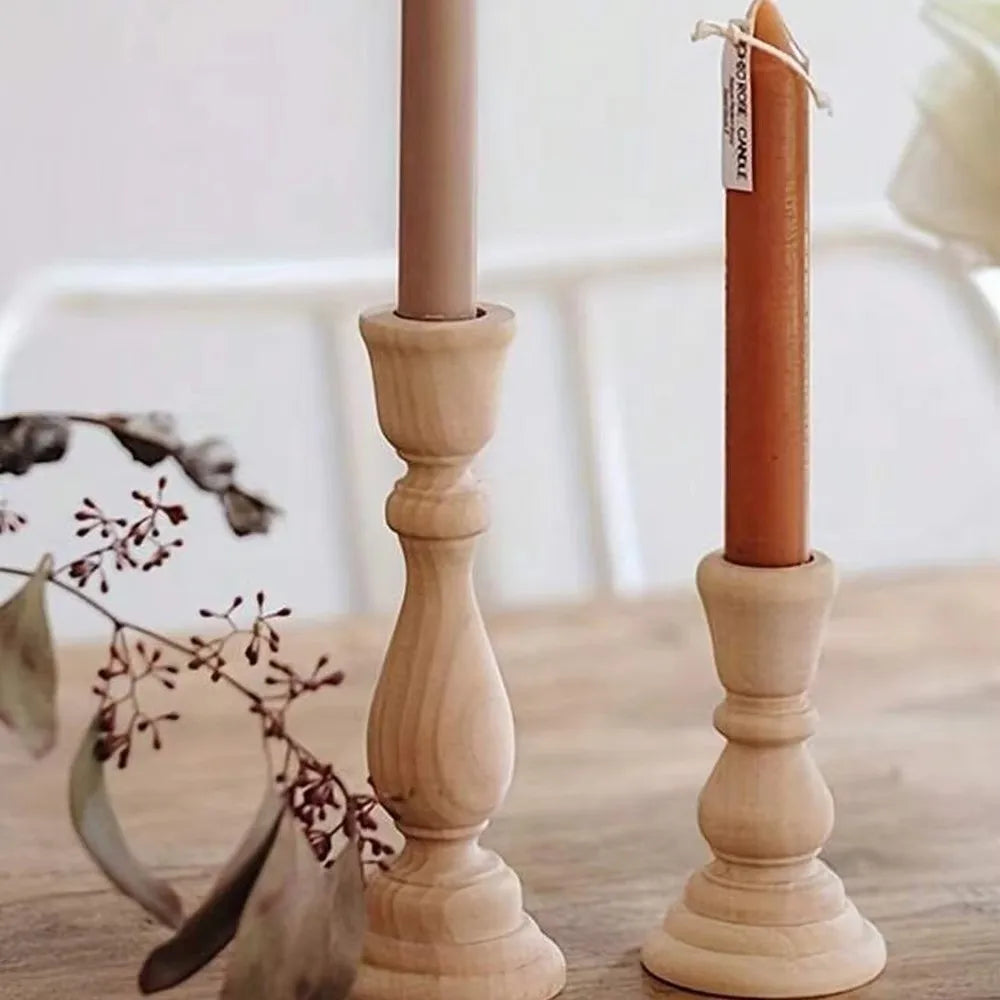 support bougie bois clair rustique decoration minimaliste bougie pilier ondulée naturelle chambre salon festive