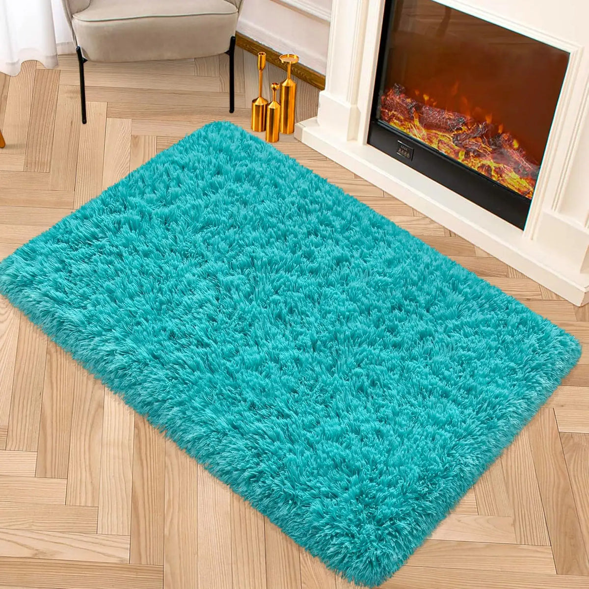 tapis rouge uni peluche moderne 50x80cm confortable antidérapant chambre salon vestibule