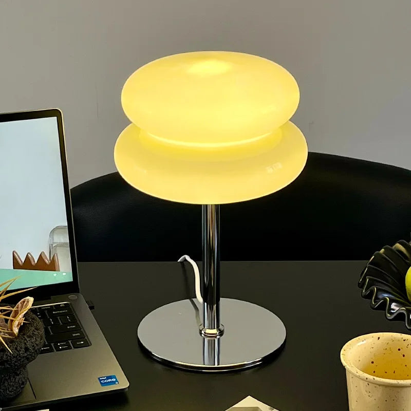 lampe table moderne jaune brillante chambre coucher veilleuse 6w 10w led opaque