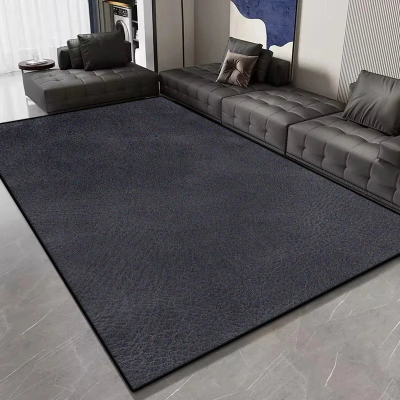 tapis moderne marbre noir géométrique salon facile nettoyer antidérapant polypropylène polyester