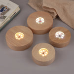 support lumière led plaque bois finition lisse moderne batterie aaa diodes jaunes usb minimaliste