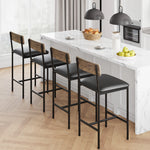 tabourets bar hauts bois imitation marbre modernes industriel pièces noir marron