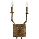applique murale deux lampes bambou abat jour tissu bronze beige moderne rustique chambre cuisine