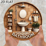 plaque decorative salle bain bois naturel moderne 20cm bathroom blanc minimaliste