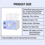 serviettes toilette bleu clair lapins mignons plis 170x120mm 320unités pack cartoon