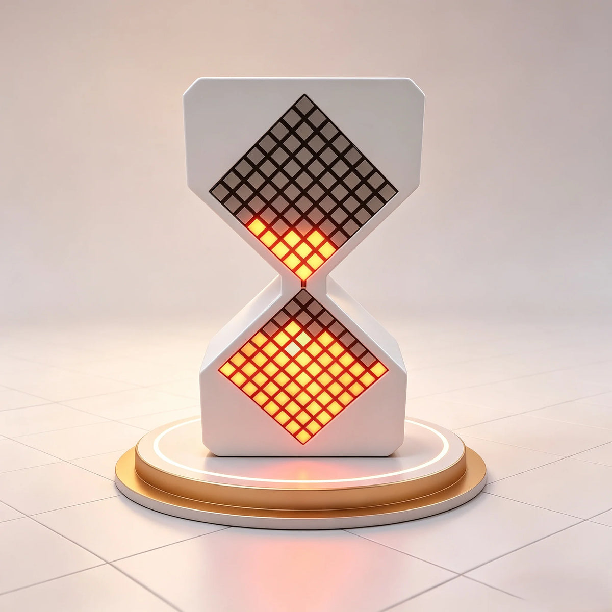 horloge led pixelée moderne minimaliste blanc noir ajustement luminosité affichage temps switch charge cabled