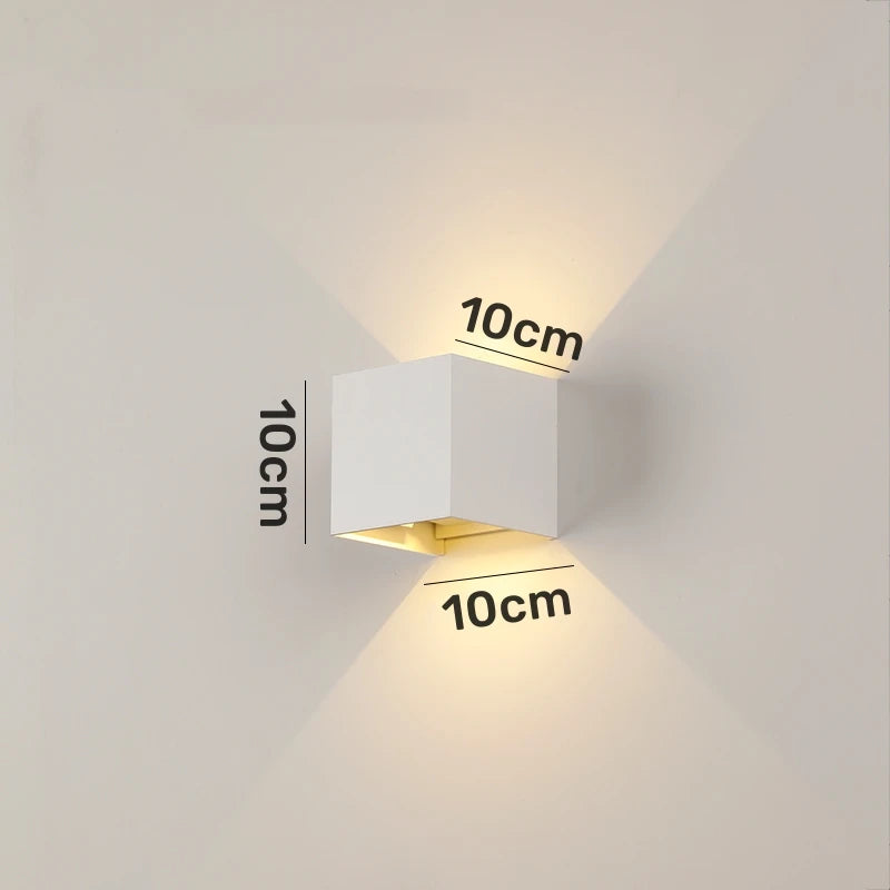 applique murale led motion sensor extérieure ip65 contemporaine 6000k 4000k 3000k đen trắng