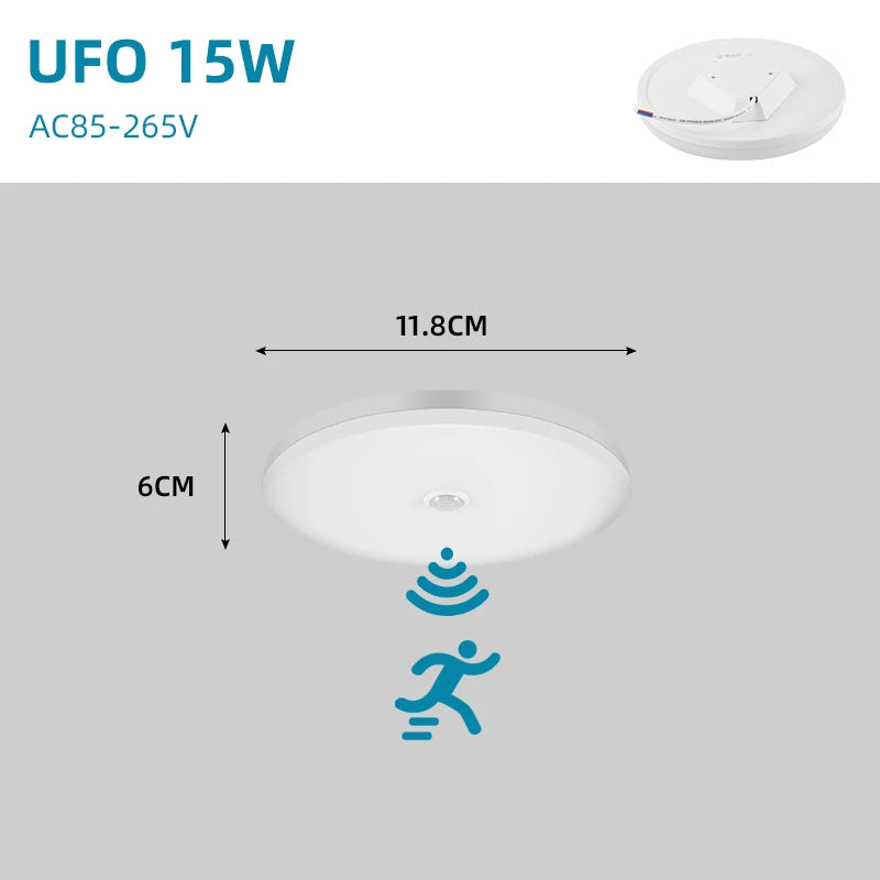 capteur mouvement led blanc moderne plafonnier vis fixation 220v autonomes