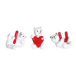 décoration mariage saint valentin ours blanc résine cœur rouge adorable figurine anniversaire noël festive