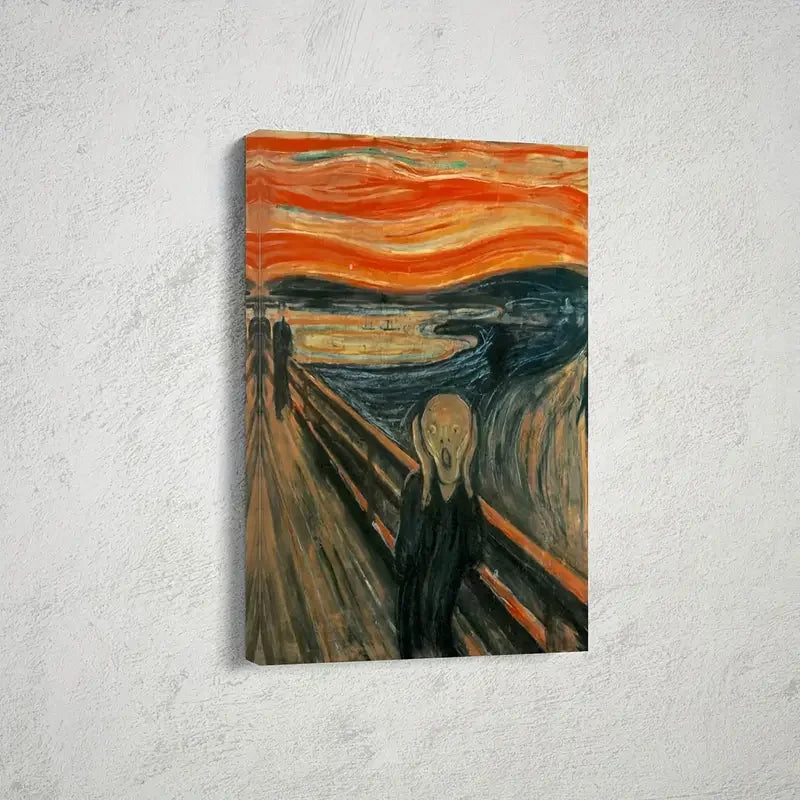 peinture abstraite expressionniste toile huile rouge orange noir décoration maison unique horizontal sans cadre