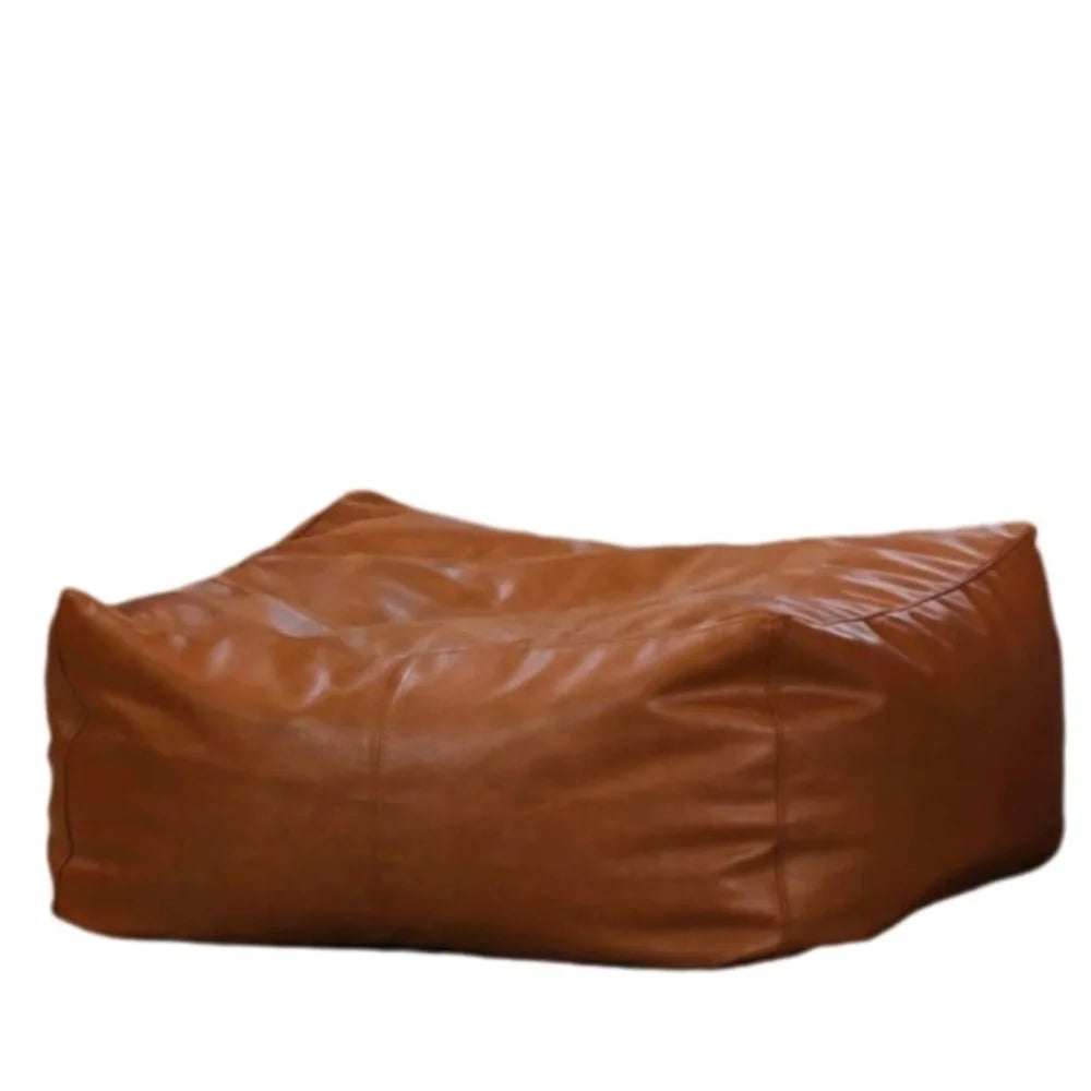 poufs marron noir crème cuir texturé coutures apparentes moderne décontracté bohème accueil