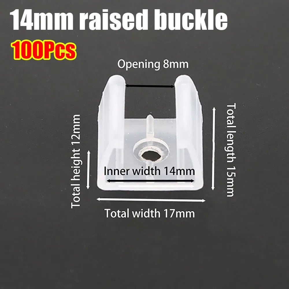 clips fixation ruban led transparent plat lisse pratique 6mm 8mm 10mm 12mm 14mm 16mm