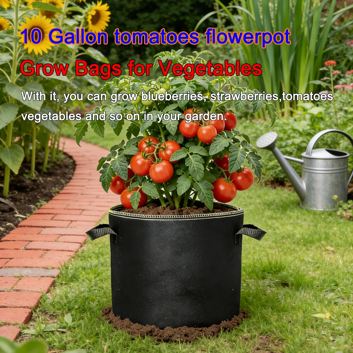 sacs culture légumes fibre végétale noir poignées portables 10 gallons 50 pièces