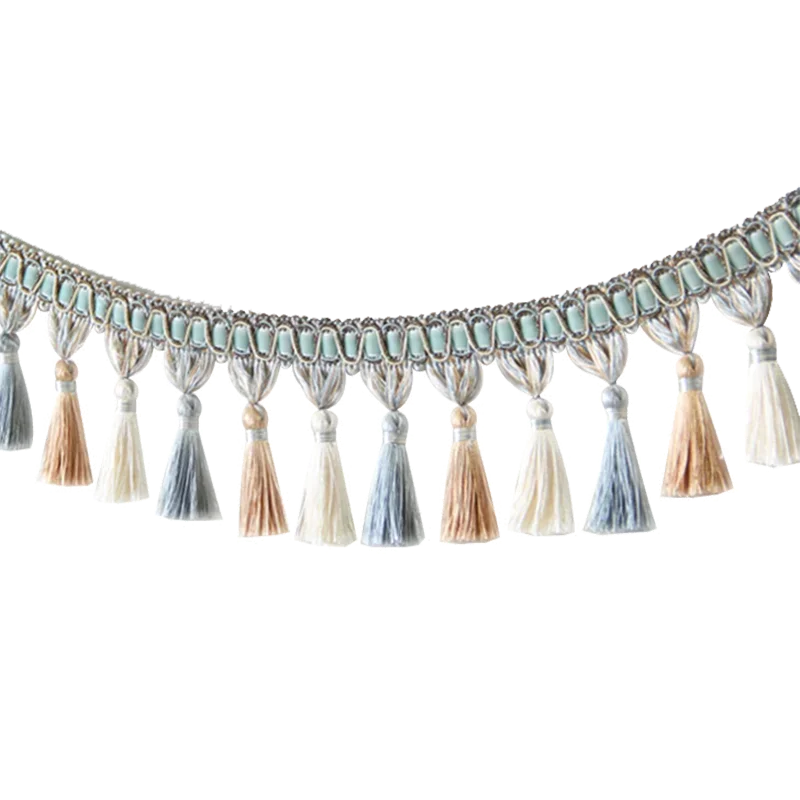 ruban franges polyester rose pâle rose clair gris clair noir beige motifs dorés classique