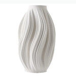 vase céramique blanc rayures ondulées moderne décoration intérieur plissé tridimensionnel transparent table