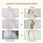 décoration boho macramé suspendu anneaux bois cordes naturel nœuds simples géométriques
