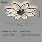 plafonnier moderne or noir feuilles stylisées led télécommande flux lumineux 2000 82000 tension 110
