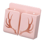 support mural adhésif antlers moderne blanc noir rose bleu vert câbles lunettes télécommande prise