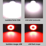 lampe torche rechargeable led gris moderne clip bandeau ajustable haute luminosité usb