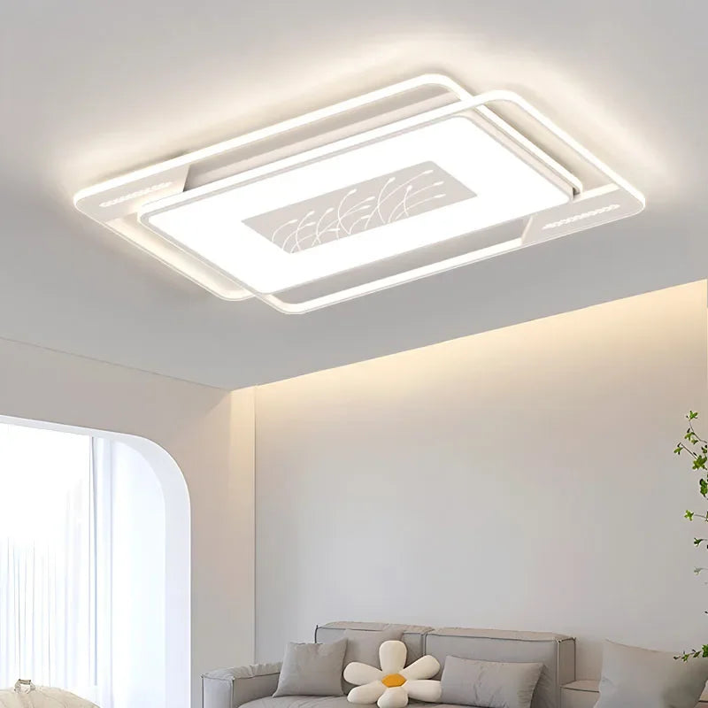 Lampes plafonnieres led moderne blanc geometrique floral chambre salon entrée