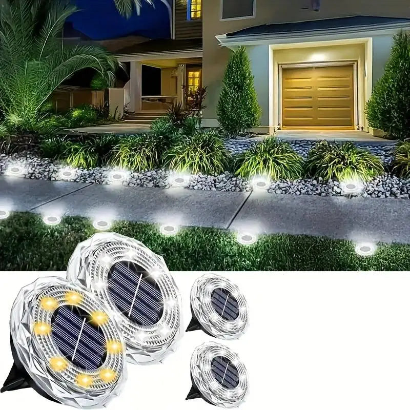 lumières solaires extérieures blanc doré moderne pique led imperméables jardin