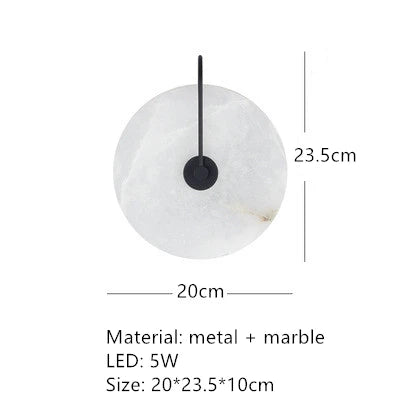 applique murale moderne marbre doré éclairage blanc chambre salon entrée étude 3000K 5000K fixée