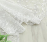 rideau blanc fleurs brodées tulle polyester classique translucide salon chambre