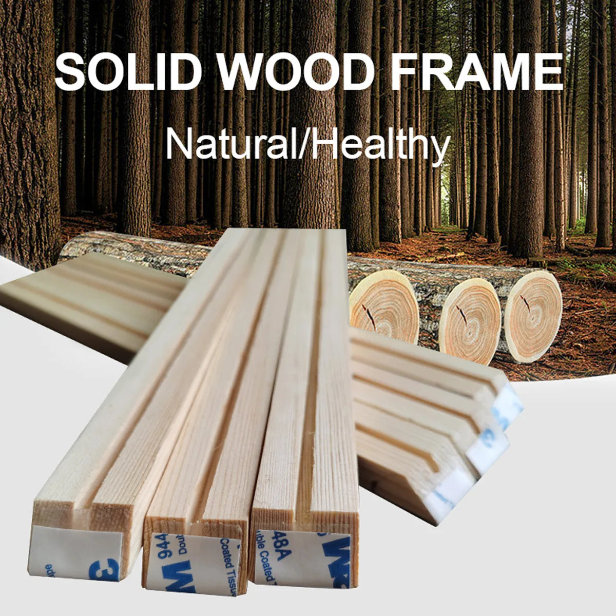 cadre mural bois naturel classique clips adhésifs 65cm 45cm 60cm 40cm decoration mur façade