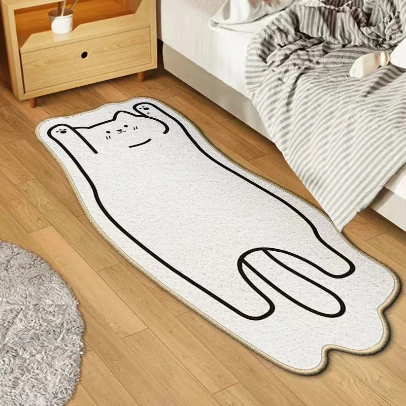 tapis moderne blanc noir anti dérapant doux chat salon chambre sol imperméable