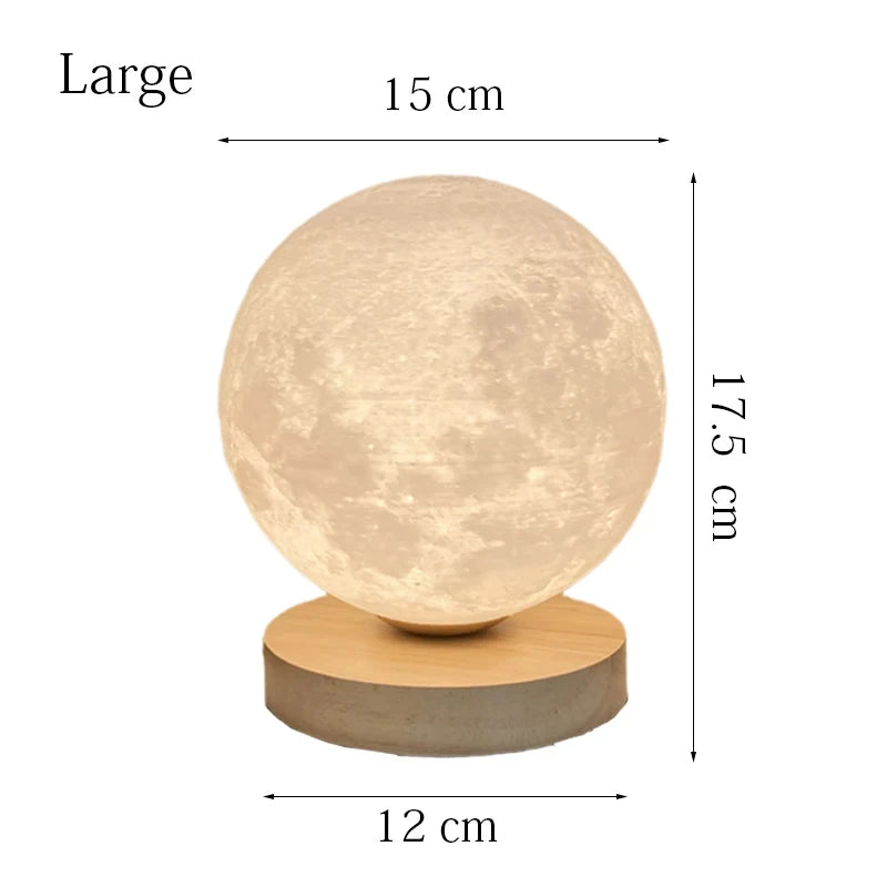 lampe table moderne lune texture marbrée blanc beige 12cm 15cm 18cm