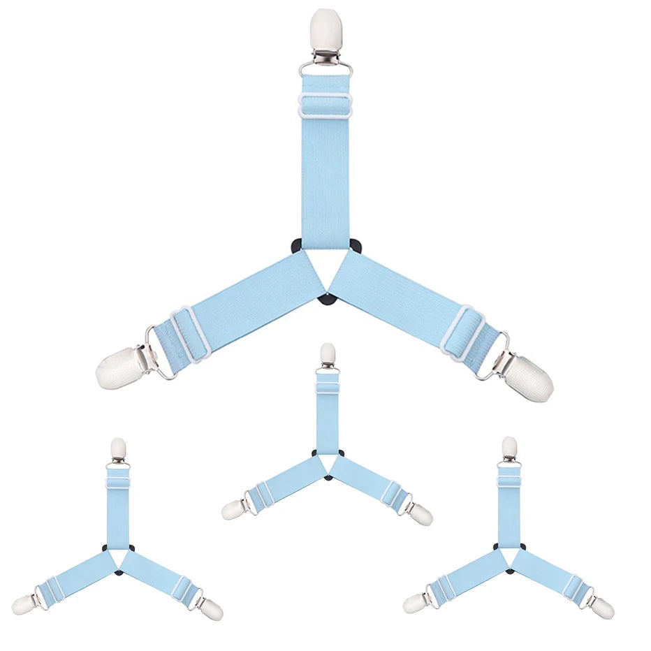 attache élastique lit clips métalliques tissu uni polyester coton moderne bleu noir blanc qualité