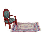 tapis turc traditionnel motifs floraux géométriques bleu rouge blanc nature