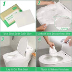 couvre siège toilette jetable blanc feuilles vertes pratique hygiénique 43cm 35.5cm 10 pieces pack