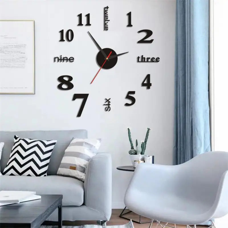 horloge murale moderne transparente ruban ballons adhésifs chambre enfants salonDecorationMuraleChiffresDoreRoseBlanc