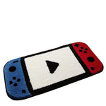tapis antidérapant polyester doux motif manette jeu moderne bleu blanc rouge gris noir