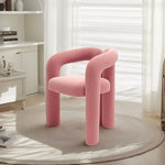 chaise moderne minimaliste tissu bouclé blanc rose gris bleu orange marron contemporaine assise dossier