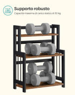 Étagère à épices en bambou avec épices et condiments organisés