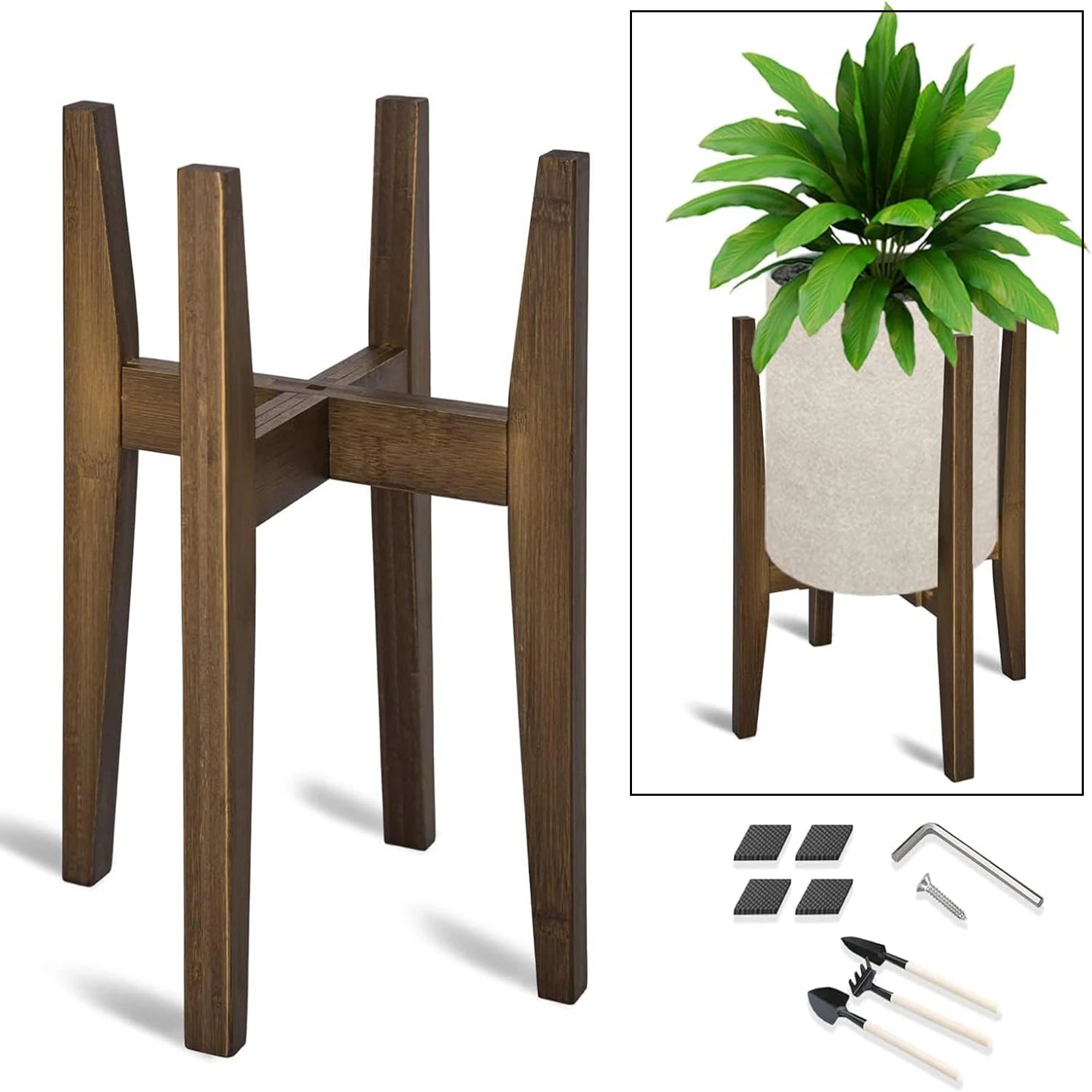 Support plante réglable en bambou