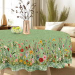 nappes table motif floral vert blanc imperméable réutilisable machine été printemps automne hiverextérieur