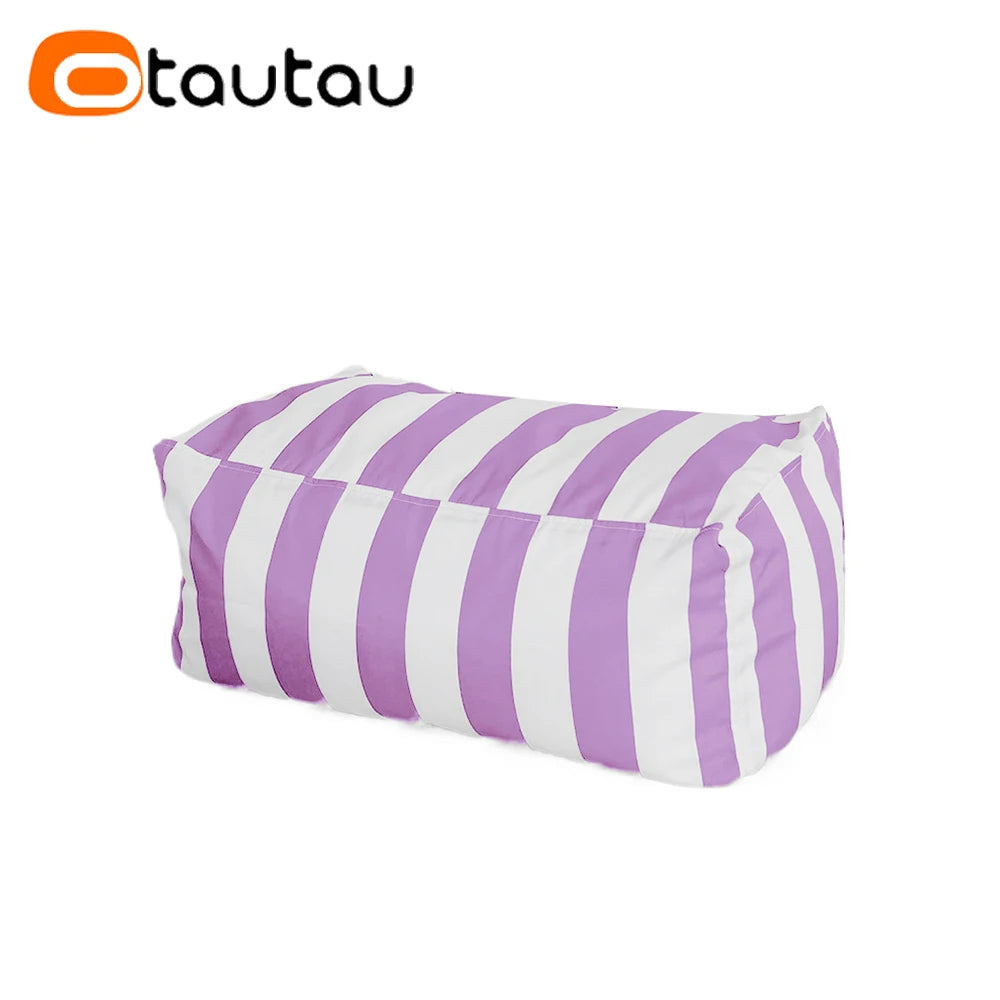 coussin d'assise jardin rayures beige blanc moderne piscine extérieur housse fauteuil plage grande