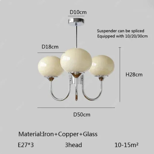 lustre moderne rose doré sphères brillantes opalescent semi encastré led